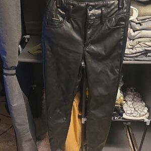 No Boundaries Black Faux Leather Trousers